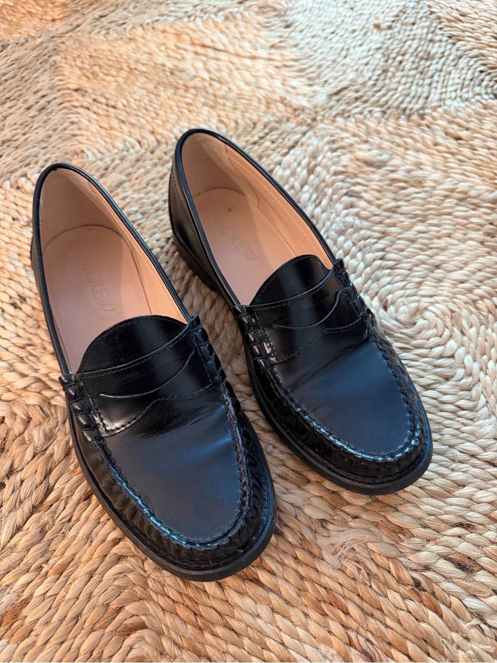 J. Crew Black Leather Women's Penny Loafers